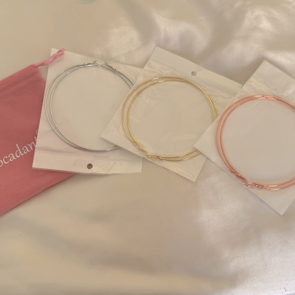 3 Pack XL Hoop Earrings